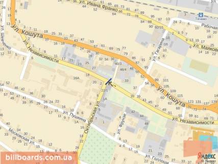 Citylight B in Tyachiv m. Taciv na rozi st. Nezaleznosti ta Zovtneva, , bila milicii Privat banku ta picerii Dol'ce Vita scheme