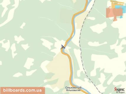 Billboard B in Rakhiv Rahiv st.Golovna, vizd v misto iz storoni Uzgoroda v storonu Iv.Frankivs'k scheme