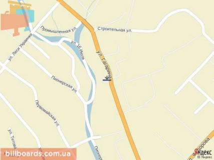 Billboard A in Irshava bila zavodu REV stanok ta meblevogo magazinu vizd scheme