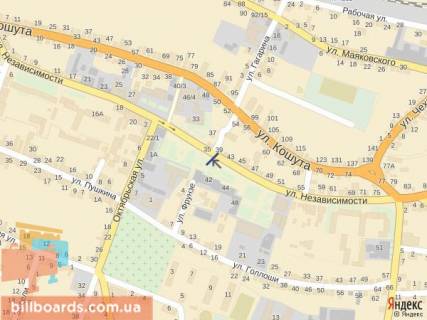 Citylight B in Tyachiv st. Nezaleznosti, centr mista, vhid bila Univermagu, Eksim banku, naproti produktovogo magazinu, masove skupcenna ludej scheme