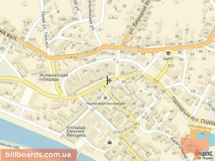 Citylight B in Uzhgorod m.Uzgorod st.Koratovica, vhid v rinok, TC Luksor plaza,  Zakarpatdental, v storonu st.Berceni scheme