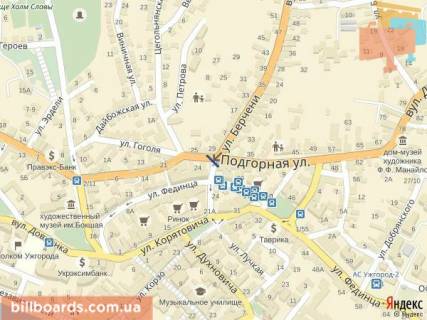 Citylight A in Uzhgorod m.Uzgorod st.Bakonia Berceni bila avtoskoli, lombardu Sakura, v storonu rajonu Sahti scheme