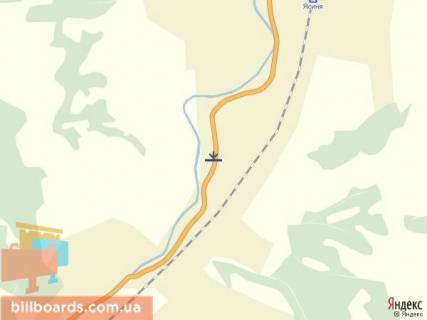 Billboard A in Yasinya smt.Asina, viizd z centru, v storonu m.Rahiv scheme