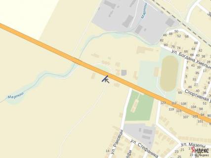 Billboard B in Tyachiv m. Taciv st. Cervonoarmijs'ka,  bila stadionu,  restoran <<Oksana>> trasa Rogatin-Mukacevo scheme