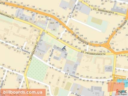 Citylight A in Tyachiv st. Nezaleznosti, centr mista, bila torgovogo kompleksu Diamant ta rajonnoi apteki, naproti torgovogo kompleksu Merkurij, velikij potik pisohodiv scheme