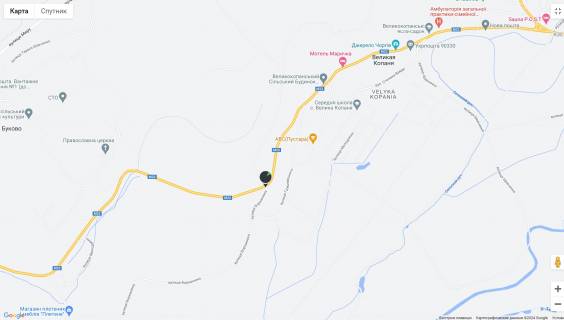 Billboard B in Zakarpattya trasi, 6x3  s.Velika Kopana, st.Miru , v storonu m. Vinogradiv scheme