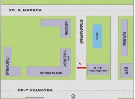 Billboard B in Kherson, 3x6  Bul'var Mirnyj scheme