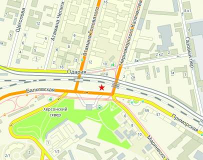 Billboard A in Odessa, 6x3  st. Balkivs'ka / st. Cornomors'kogo Kozactva No2 scheme