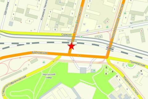 Billboard A in Odessa, 6x3  st. Balkivs'ka / st. Otamana Golovatogo  (MEGA 18h3) scheme