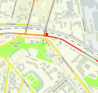 Billboard A in Odessa, 6x3  st. Primors'ka / uzviz Marinesko No3 scheme