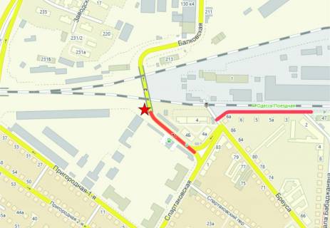 Billboard B in Odessa, 6x3  st. Poizdna / Gorbatij mist scheme