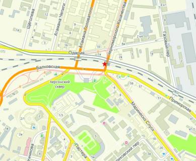 Billboard B in Odessa, 6x3  st. Cornomors'kogo Kozactva / estakada No1 scheme