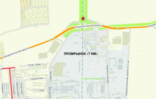 Billboard A in Odessa, 6x3  Ovidiopol's'ka doroga /Promrinok "7km", TC "Metro" No1 scheme