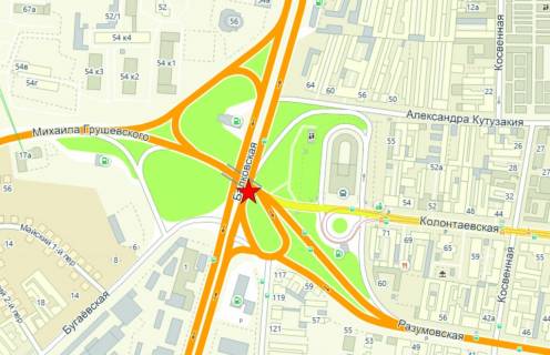 Billboard A in Odessa, 6x3  st. Balkovskaa / st. Grusevskogo (MEGA)3 scheme