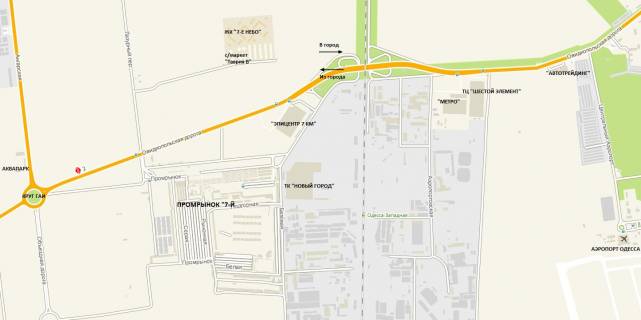 Billboard A in Odessa, 3х6  Ovidiopol's'ka doroga (10+600km) vid rinku 7km, do rozv'azki na Ovidiopol', na Tairova z mista scheme