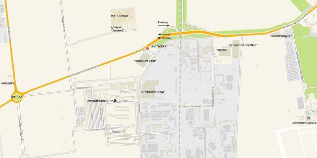 Billboard B in Odessa, 3х6  Ovidiopol's'ka doroga (8+940km) - Epicentr, vid METRO k promrinku 7 km z mista scheme