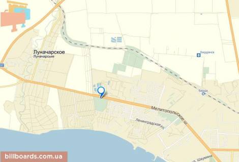 Billboard B in Berdyansk Melitopol's'ke sose, v'izd u misto, trasa R37, 300 m. vid posta DAI scheme
