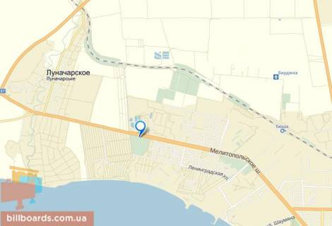 Billboard A in Berdyansk Melitopol's'ke sose, viizd z mista, trasa R37, 300 m. do posta DAI scheme