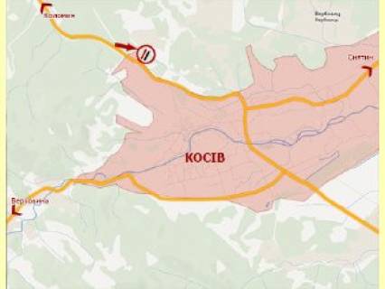 Billboard B in Kosiv, 3х6  m.Kosiv (Pistins'ka doroga trasa Kolomia-Kosiv) No2 st.B scheme