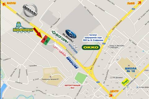 Billboard A in Ivano-Frankivsk, 3х6  Kalus'ke sose (avtosaloni) scheme