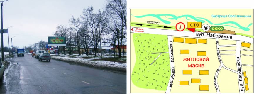 Billboard A in Ivano-Frankivsk, 3х6  Naberezna-Levic'kogo scheme