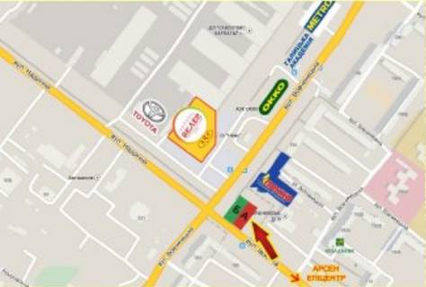 Billboard A in Ivano-Frankivsk, 3х6  Ivasuka-Vovcinec'ka perehresta        TC Veles, METRO scheme