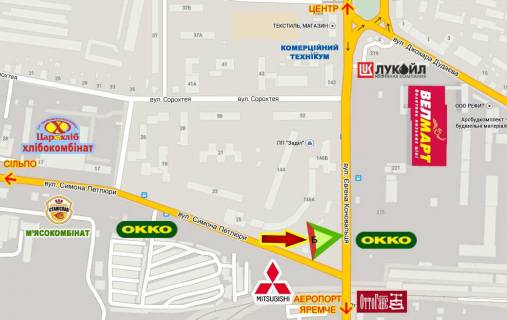 Billboard B in Ivano-Frankivsk, 3х6  Petluri-Konoval'ca perehresta scheme