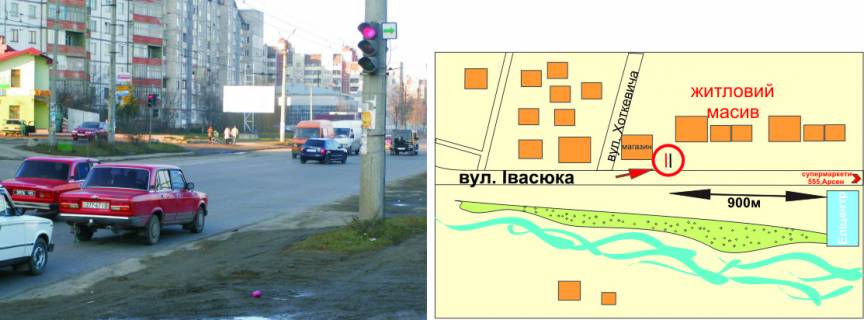 Billboard B in Ivano-Frankivsk, 3х6  Ivasuka-Hotkevica                perehresta scheme