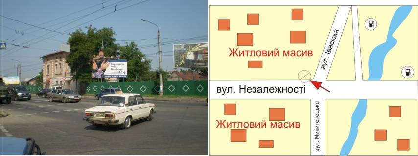 Billboard A in Ivano-Frankivsk highways, 3х6  Tismenic'ka No10 viizd z Ivano-Frankivs'ka scheme