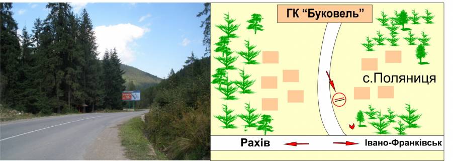Billboard B in Bukovel, 3х6  pered s.Palanica scheme