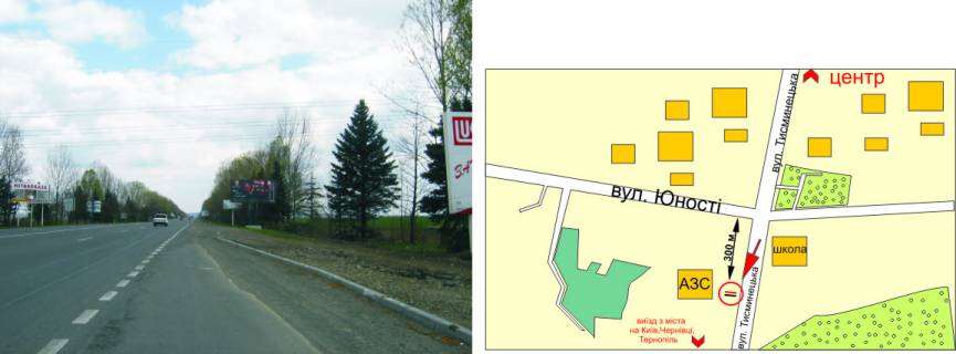 Billboard A in Ivano-Frankivsk highways, 3х6  Tismenic'ka AZS WOC No2 scheme