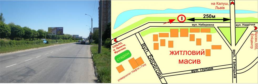 Billboard B in Ivano-Frankivsk, 3х6  Naberezna     navproti bud No8 scheme