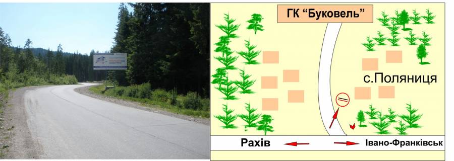 Billboard A in Bukovel, 3х6  pered s.Palanica scheme