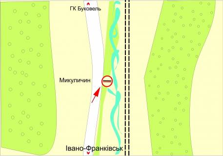 Billboard A in Mykulychyn, 3х6  s.Mikulicin (tunel') st.A scheme