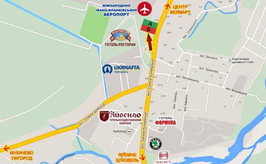 Billboard B in Ivano-Frankivsk, 3х6  Konoval'ca, 318 (aeroport)         vizd scheme