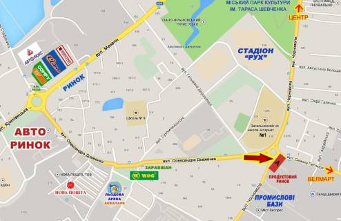 Billboard A in Ivano-Frankivsk, 3х6  Cornovola - Dovzenka kil'ce bazar    pravij scheme