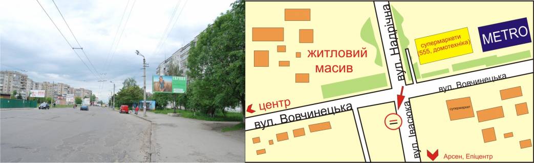 Billboard A in Ivano-Frankivsk, 3х6  Ivasuka-Vovcinec'ka perehresta  TC VELES scheme