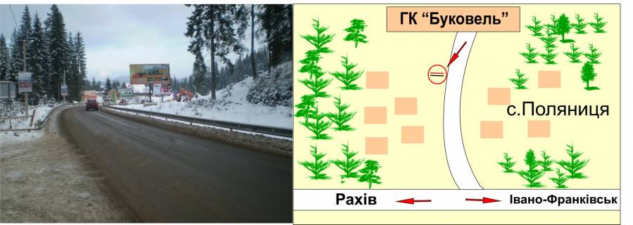 Billboard A in Bukovel, 3х6  GK Bukovel'   300 m scheme
