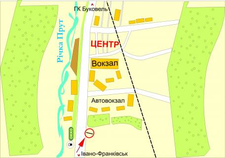 Billboard A in Yaremche, 3х6  vizd v Aremce z Ivano-Frankivs'ka pered OKKO scheme