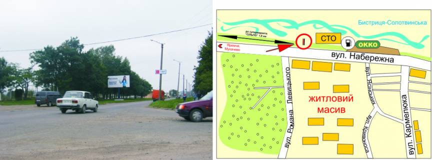 Billboard B in Ivano-Frankivsk, 3х6  Naberezna-Levic'kogo scheme