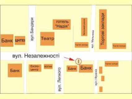 Citylight A in Ivano-Frankivsk Nezaleznosti 36 (navproti gotela Nadia) scheme