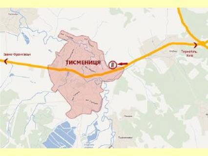 Billboard A in Tysmenitsa, 3х6  m.Tismenica (vizd zi storoni Kieva) No1 st.A scheme