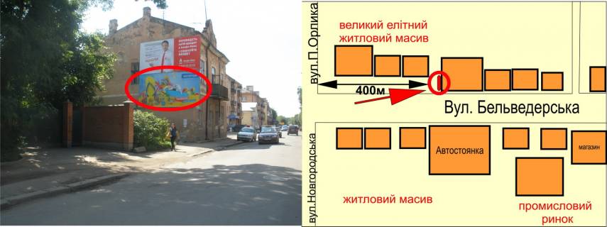 Billboard B in Ivano-Frankivsk highways, 3х6  Tismenic'ka No6 vizd z Ivano-Frankivs'ka scheme