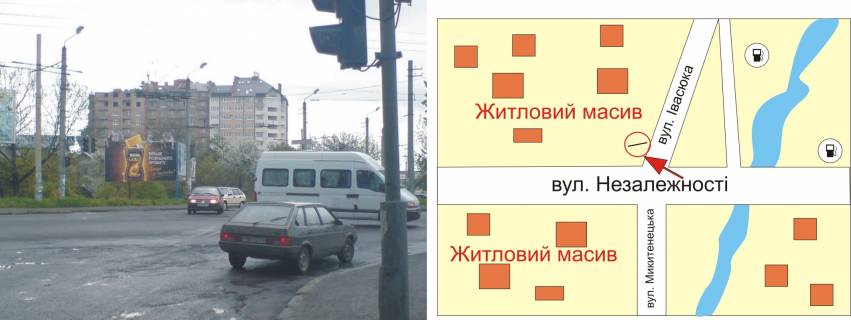 Billboard B in Ivano-Frankivsk, 3х6  Tismenic'ka No9 vizd z Ivano-Frankivs'ka scheme