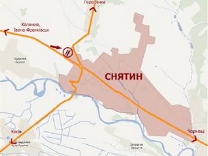 Billboard B in Snyatin, 3х6  m.Snatin( trasa Kolomia-Snatin) No1 st.B scheme