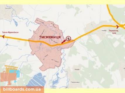 Billboard B in Tysmenitsa m.Tismenica (vizd zi storoni Kieva) No1 st.B scheme