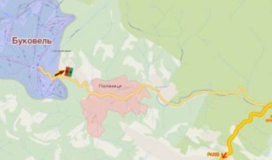 Billboard B in Bukovel pered GK Bukovel' (pravij) scheme