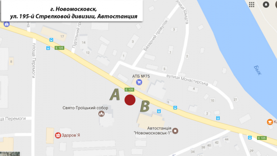 Billboard B in Samar (Novomoskovsk) Avtostancia (st. 195 Strilkovoi divizii) scheme