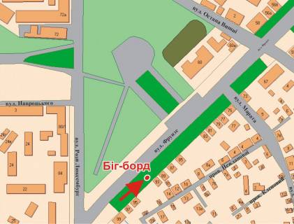 Billboard A in Poltava, 3х6  Evropejs'ka st. (Frunze), 93 scheme