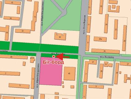 Billboard B in Poltava, 3х6  I.Mazepi st. (Kalinina), TAC Almaznogo m-nu(rinok Almaznij) scheme